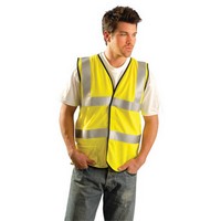 Occunomix SSFGCFR-YXL OccuNomix X-Large Hi-Viz Yellow OccuLux Flame Resistant Modacrylic Mesh Class 2 Deluxe Vest With FR Front